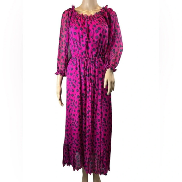 Diane von Furstenberg Womens Dress Silk Pink Berry Size Small - Picture 2 of 16